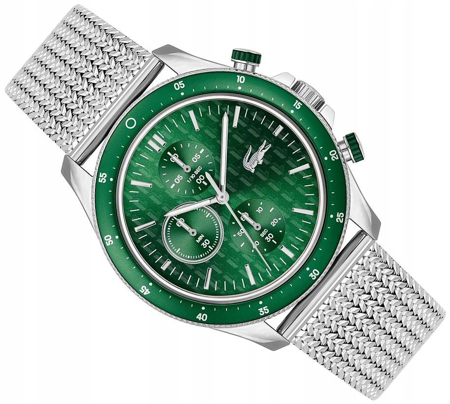Originální Pánské Hodinky Lacoste 2011255 Chrono Zelené Ma Meshu Box 43 mm