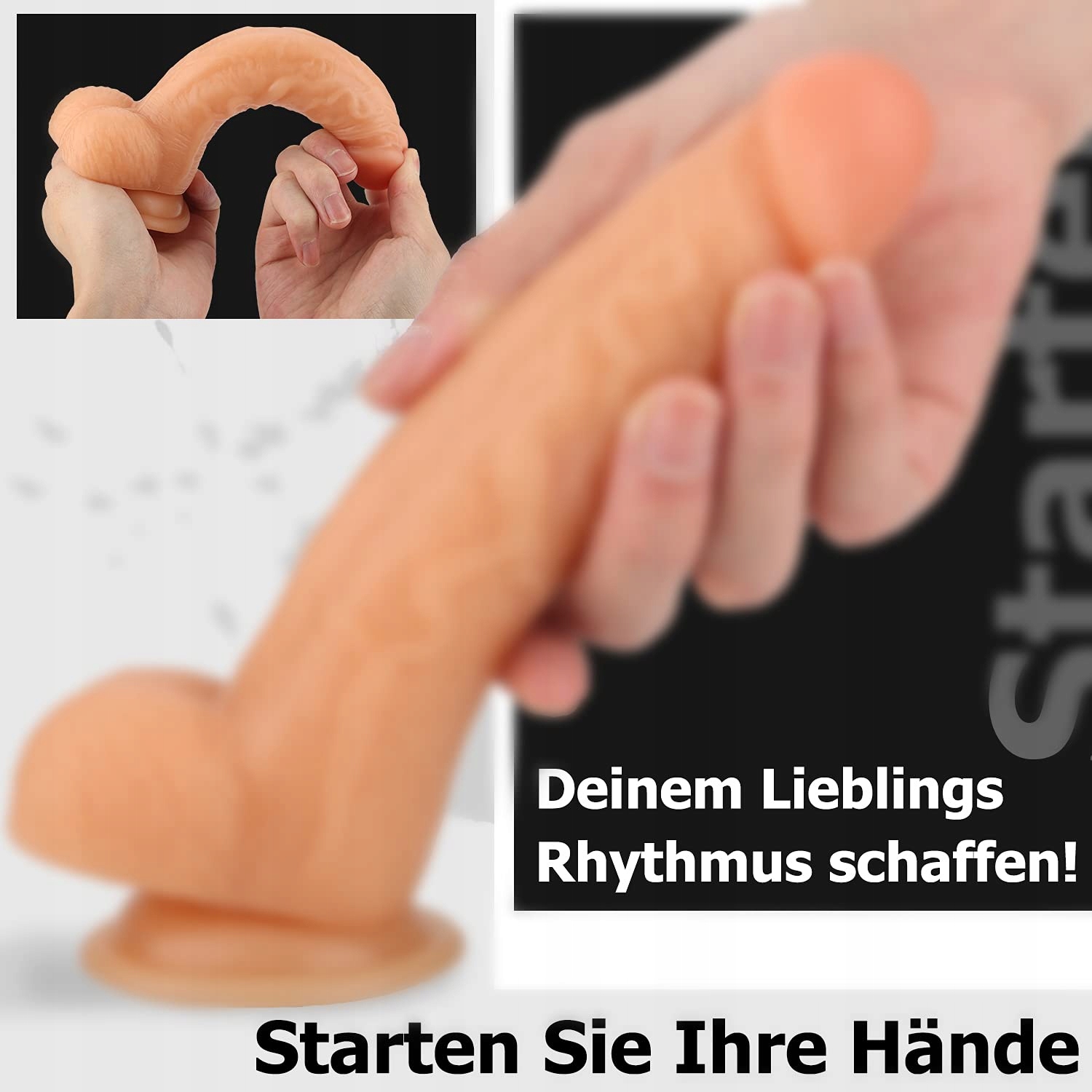 GREENPINECONE Realistyczny Dildo z Przyssawką 19CM dla Kobiet Mężczyzn — miniatura 3