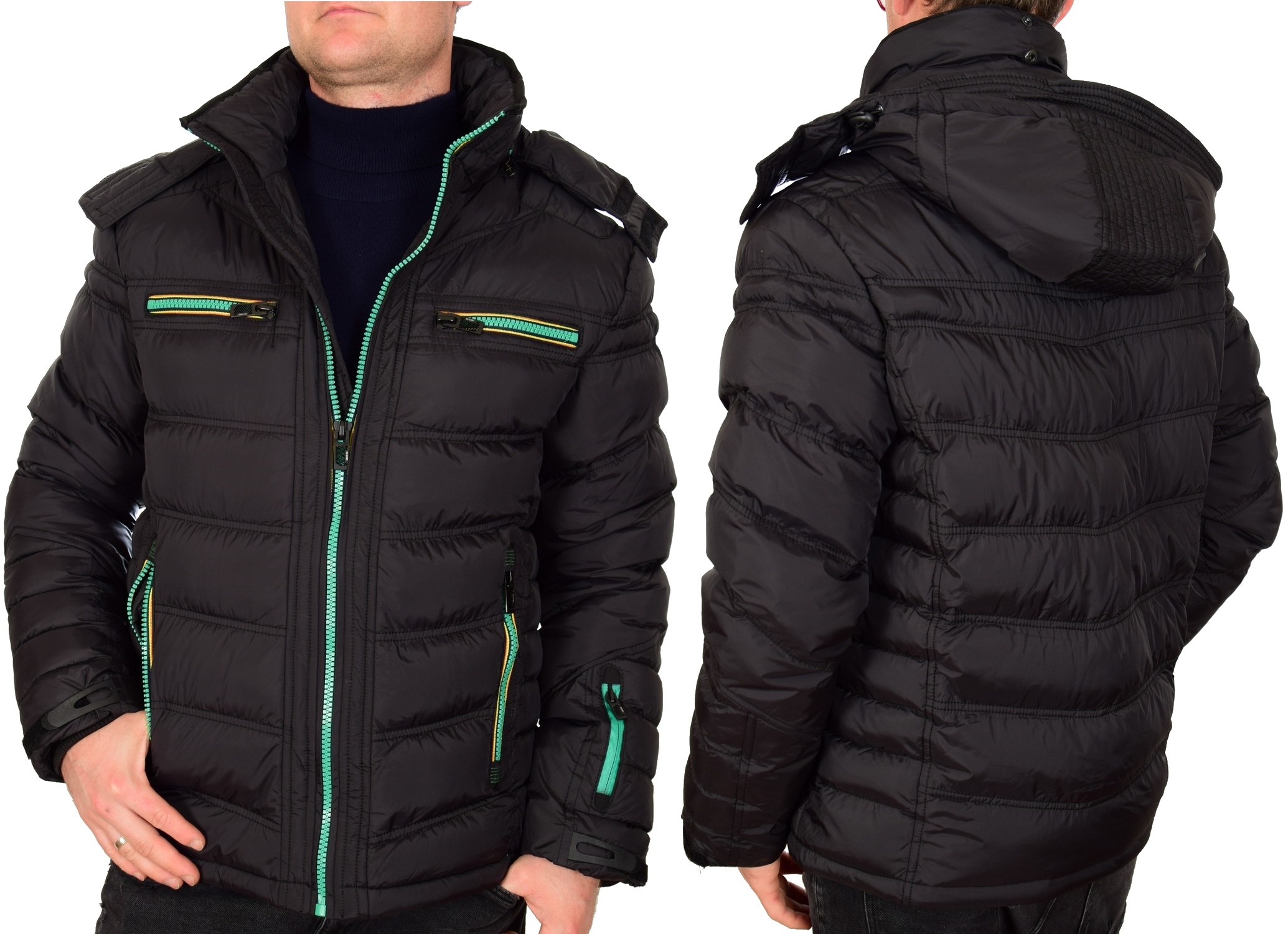 Zimní Bunda AH55163Z Zateplená Péřová XXL