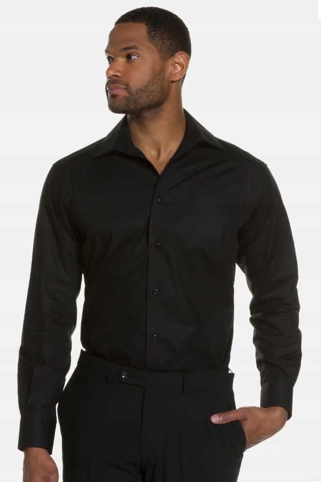 Jp 1880 Plus Size Pánská Černá Klasická Košile 6XL 6EA