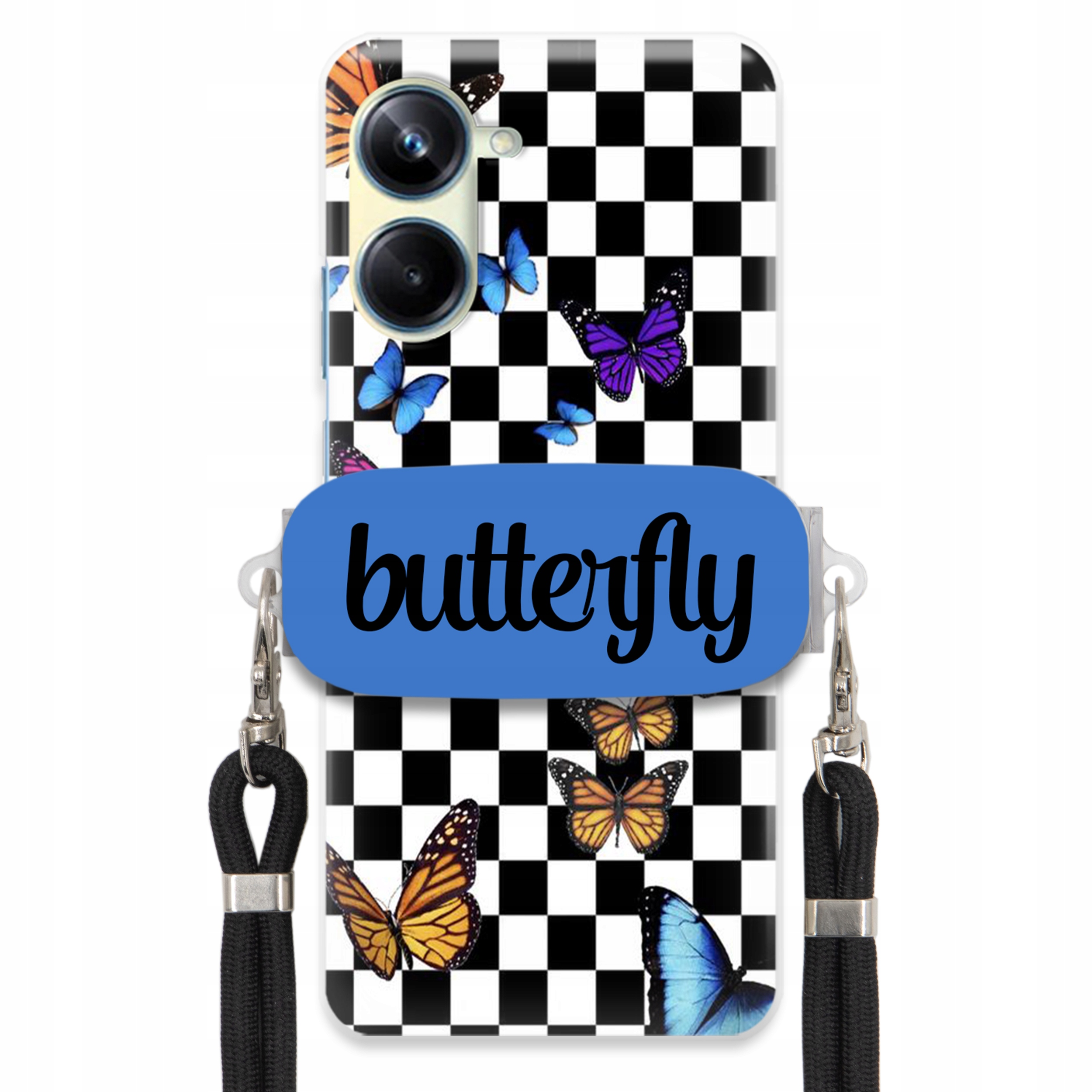 Pouzdro Pro Realme 10 Pro 5G Case Obdélníkový Držák Vodítka Butterfly Motýli