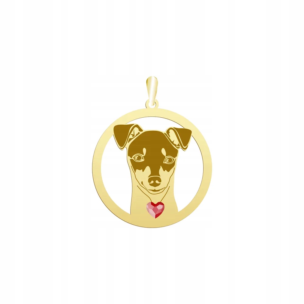 Zlatý přívěsek se psem Japonský teriér 925 Šperky Dárek Gravírování Bonus