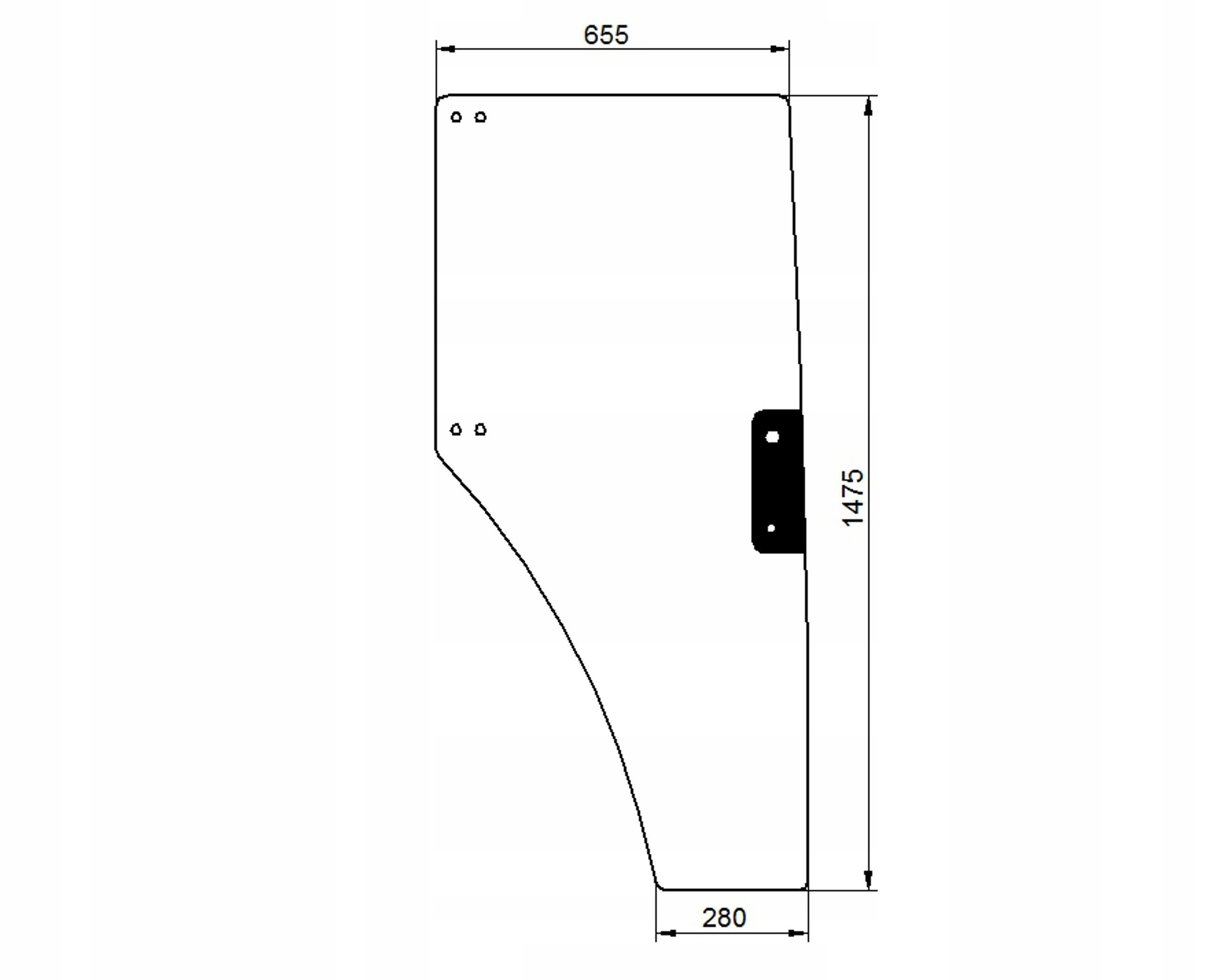 sklo John Deere5000 pravé dveře