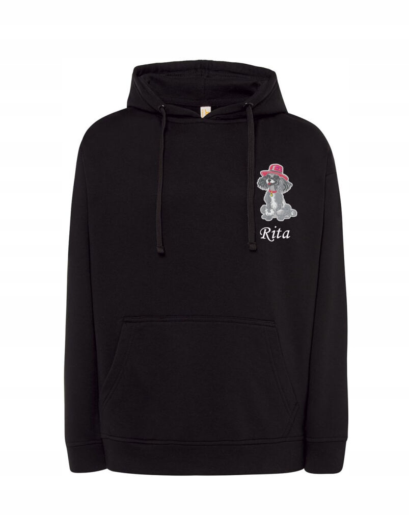 Mikina S Poodle Jménem Psa Výšivka Over Size Černá L Dárek K Narozeninám Dámská