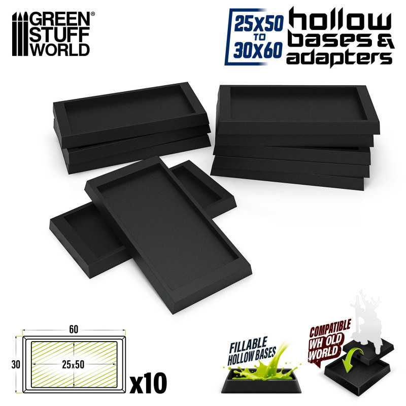 Green Stuff World Hollow Plastic Rectangle 30x60mm