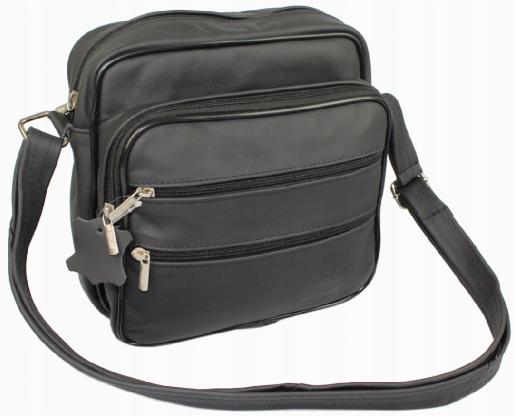 Pánská Kožená Kabelka Přes Rameno – Černá – Výrobce