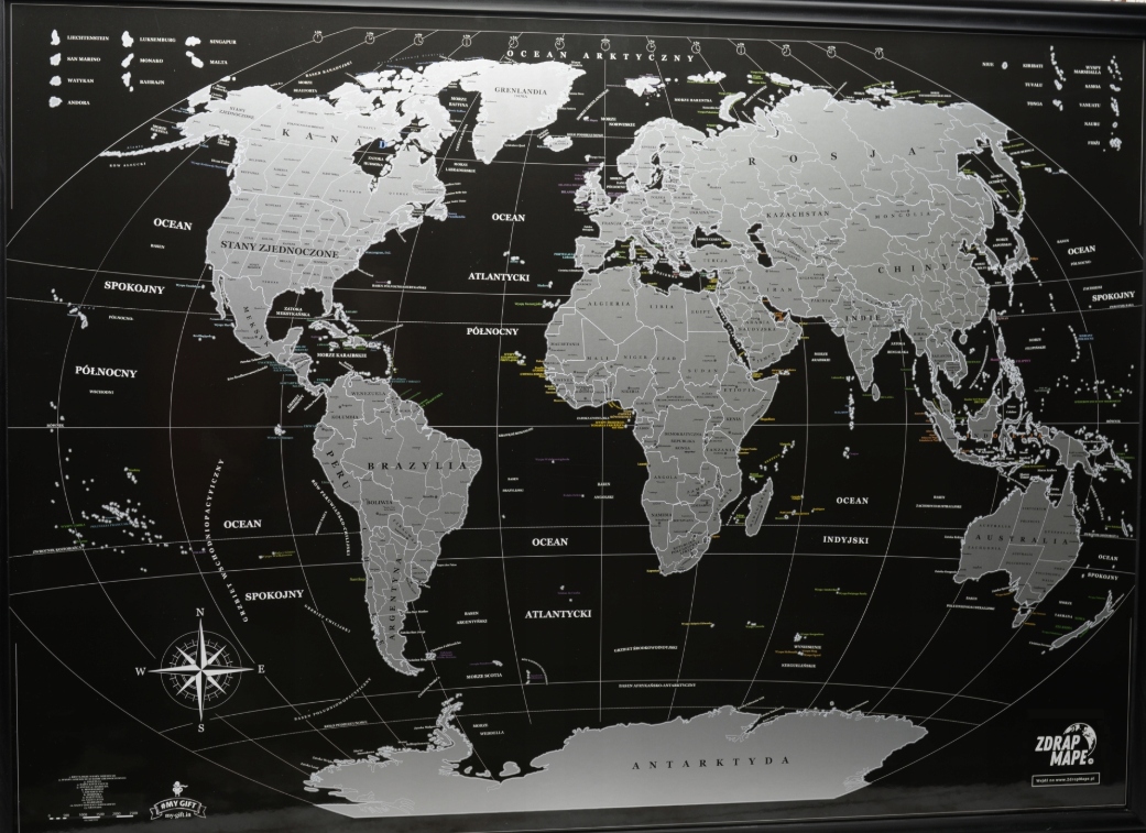 

Mapa Zdrapka Świata Po Angielsku Srebrna