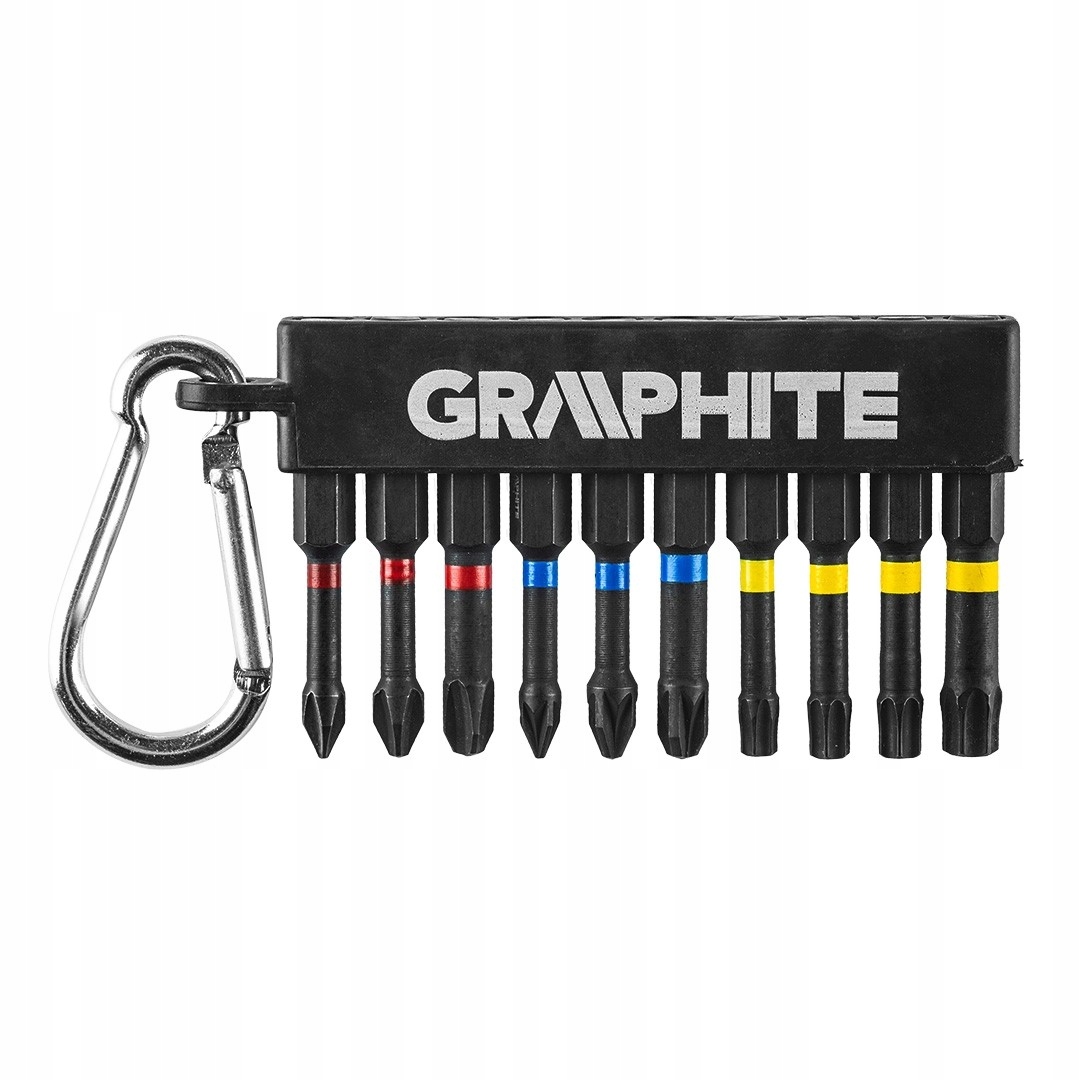 Graphite Zestaw 10szt Bitów Udarowych PH1/2/3, PZ1/2/3 TX25/27/30/40 56H562