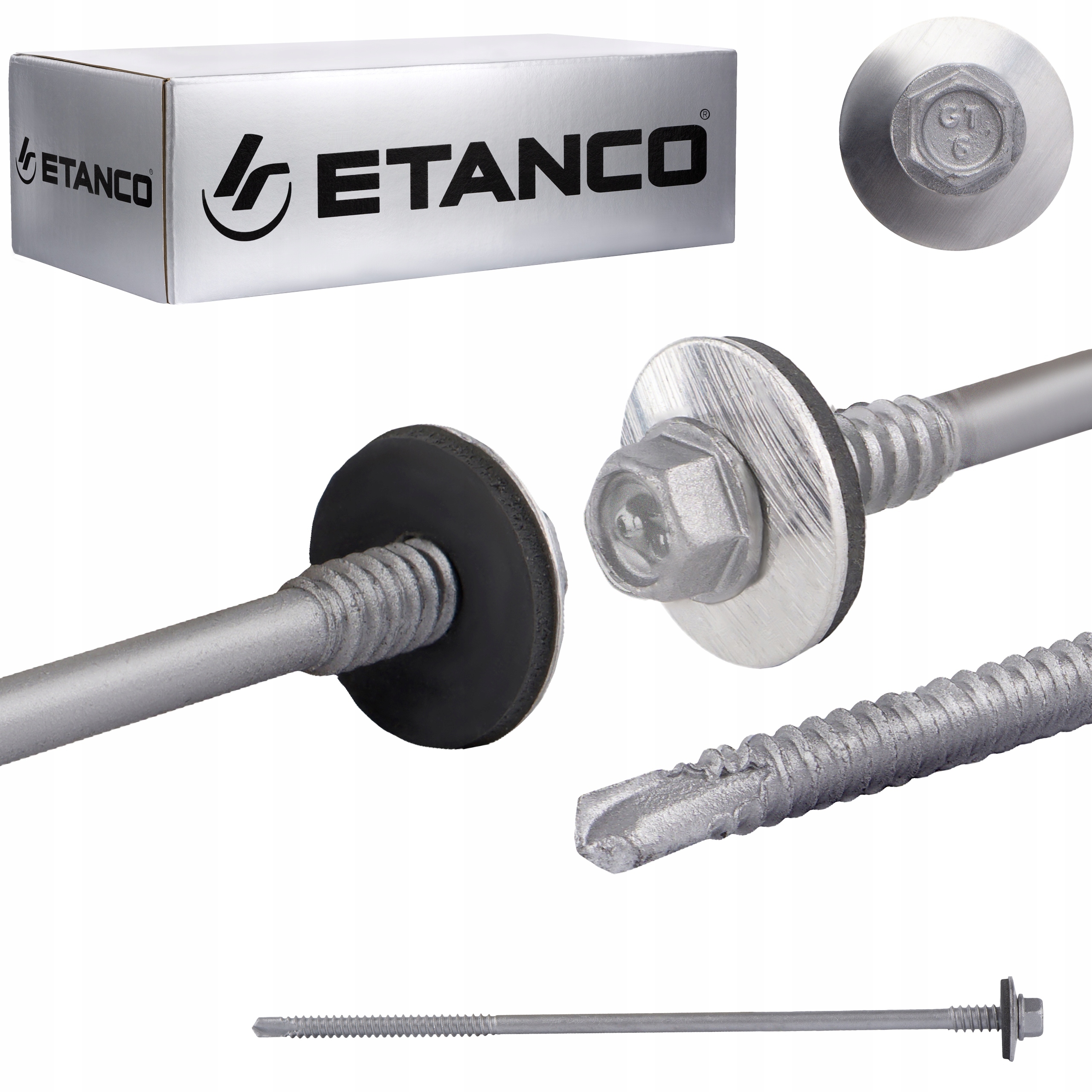 Wkręty do płyty warstwowej 175 mm Ocynk 100 szt. do metalu Etanco GTR6