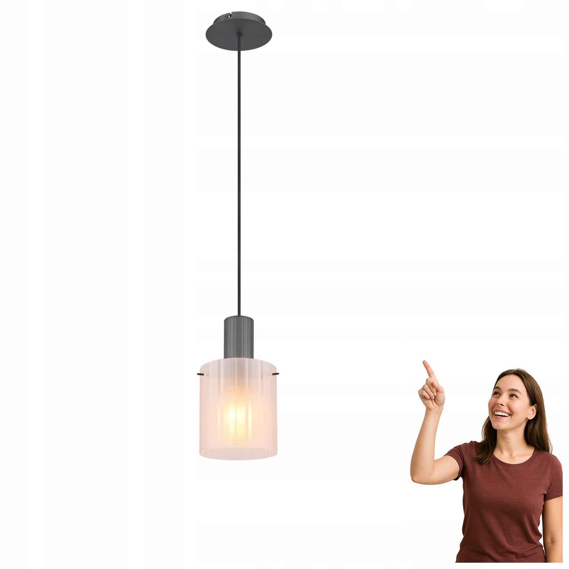 Závěsná lampa s ryhovaným stínidlem Tulivar 15904HF Globo