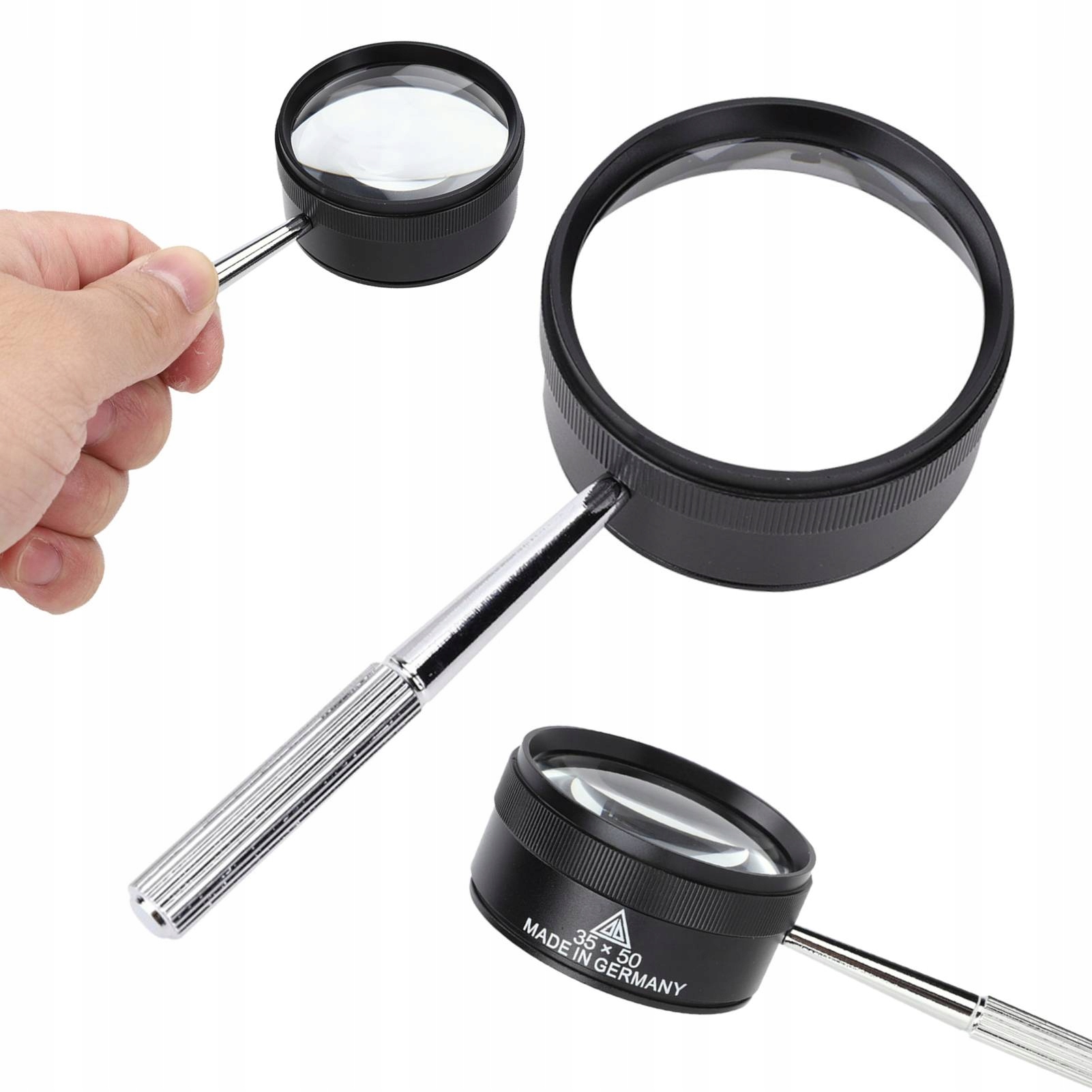 Szklana Lupa Ręczny 10X Szkło Powiekszające 50mm