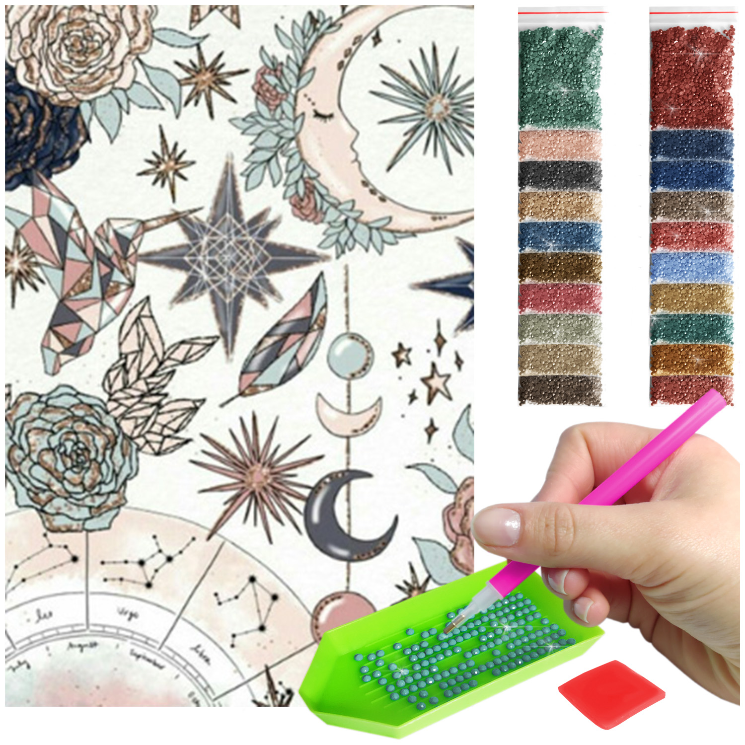 Haft Diamentový Velký 60x40cm Diamond Painting Mozaika Diamentové Příslušenství