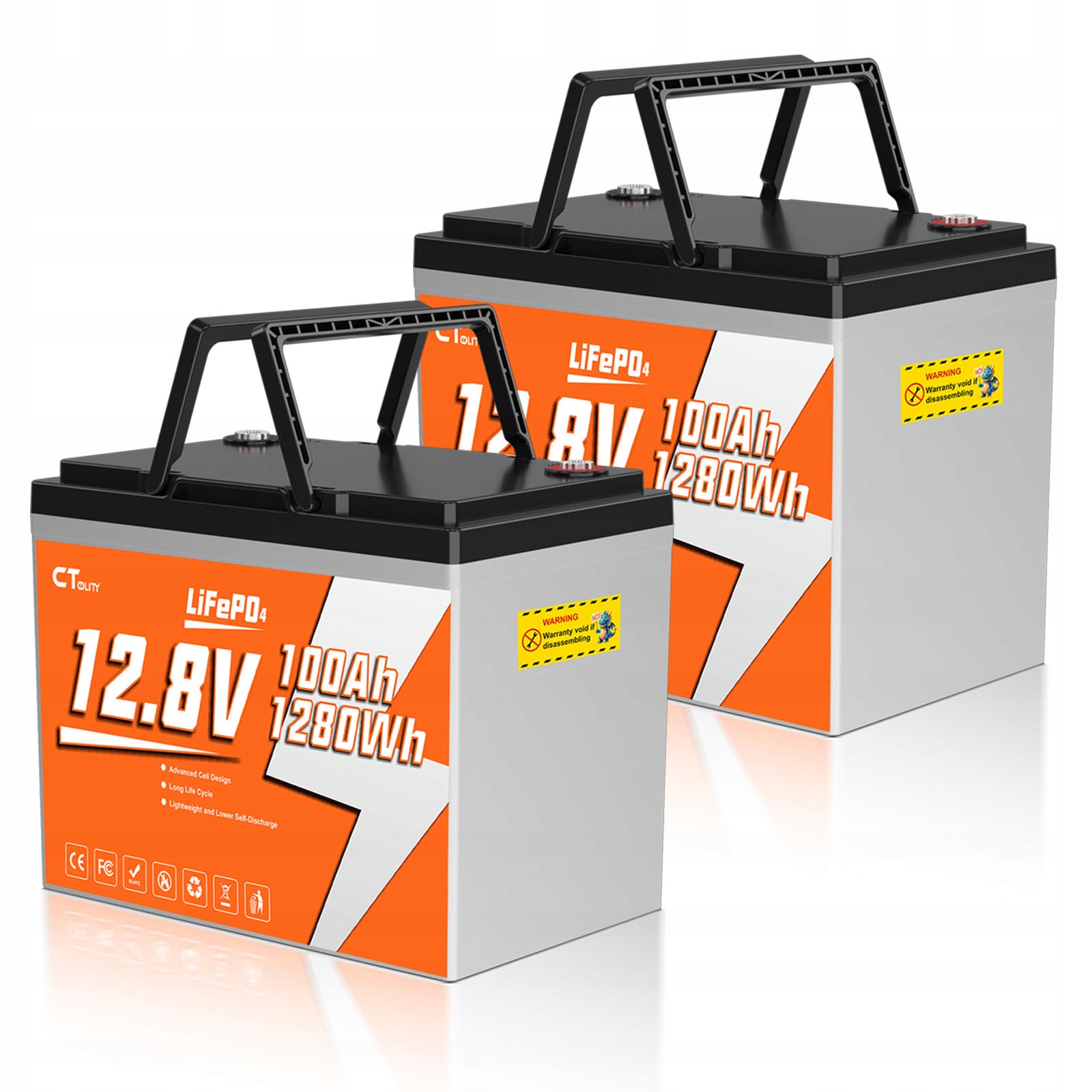 12V 100Ah LiFePO4 batéria 1280Wh pre obytné vozidlá, solárne systémy, lode, karavany, 10,5 kg