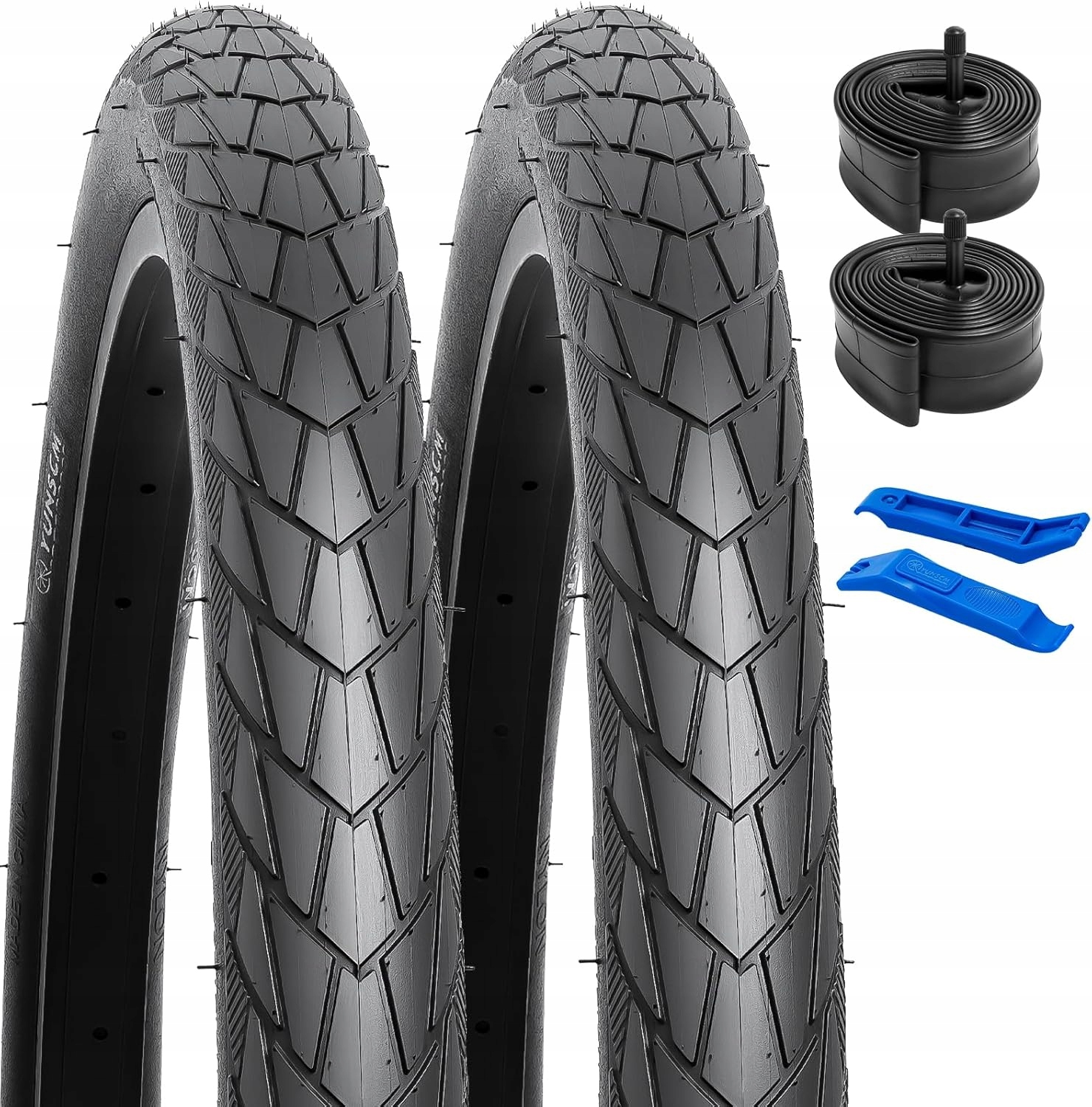 Sada 2 cyklistických pneumatik YunSCM 26x2.0 s dušemi Av 32 mm pro Mtb