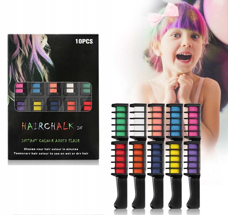 KREDA DO FARBOWANIA MALOWANIA WŁOSÓW ZMYWALNA 10szt Bohater brak