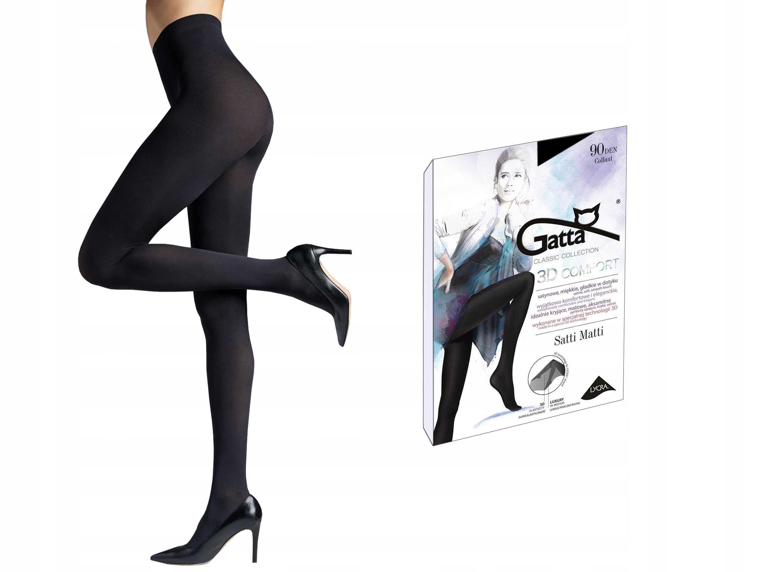 

Rajstopy Satti Matti Gatta, 90 den, lycra nero 2-S