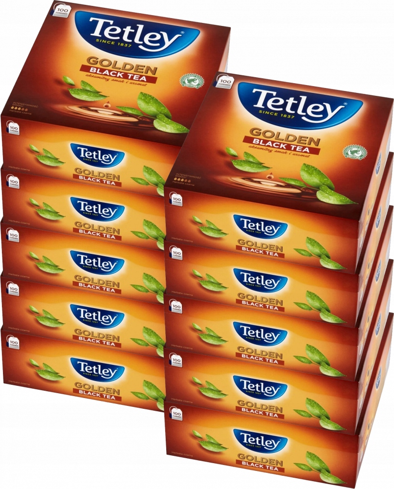 Herbata Expresowa Tetley Golden Black 100 szt Torebki x10