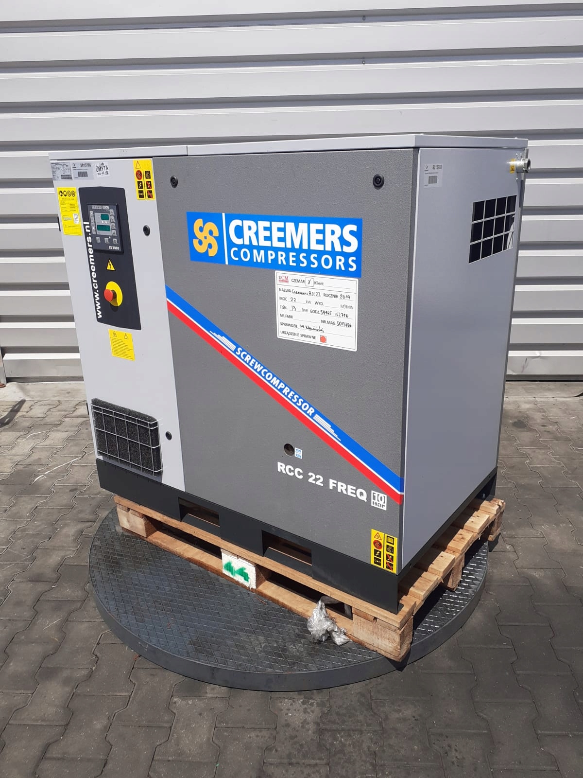 Sprężarka śrubowa Kompresor CREEMERS RCC 22/10 IVR 22KW 3,29m³ S013766 Marka Creemers