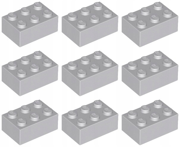 

Lego 3002 Klocek 2x3 szary jasny (18g) 9 szt.