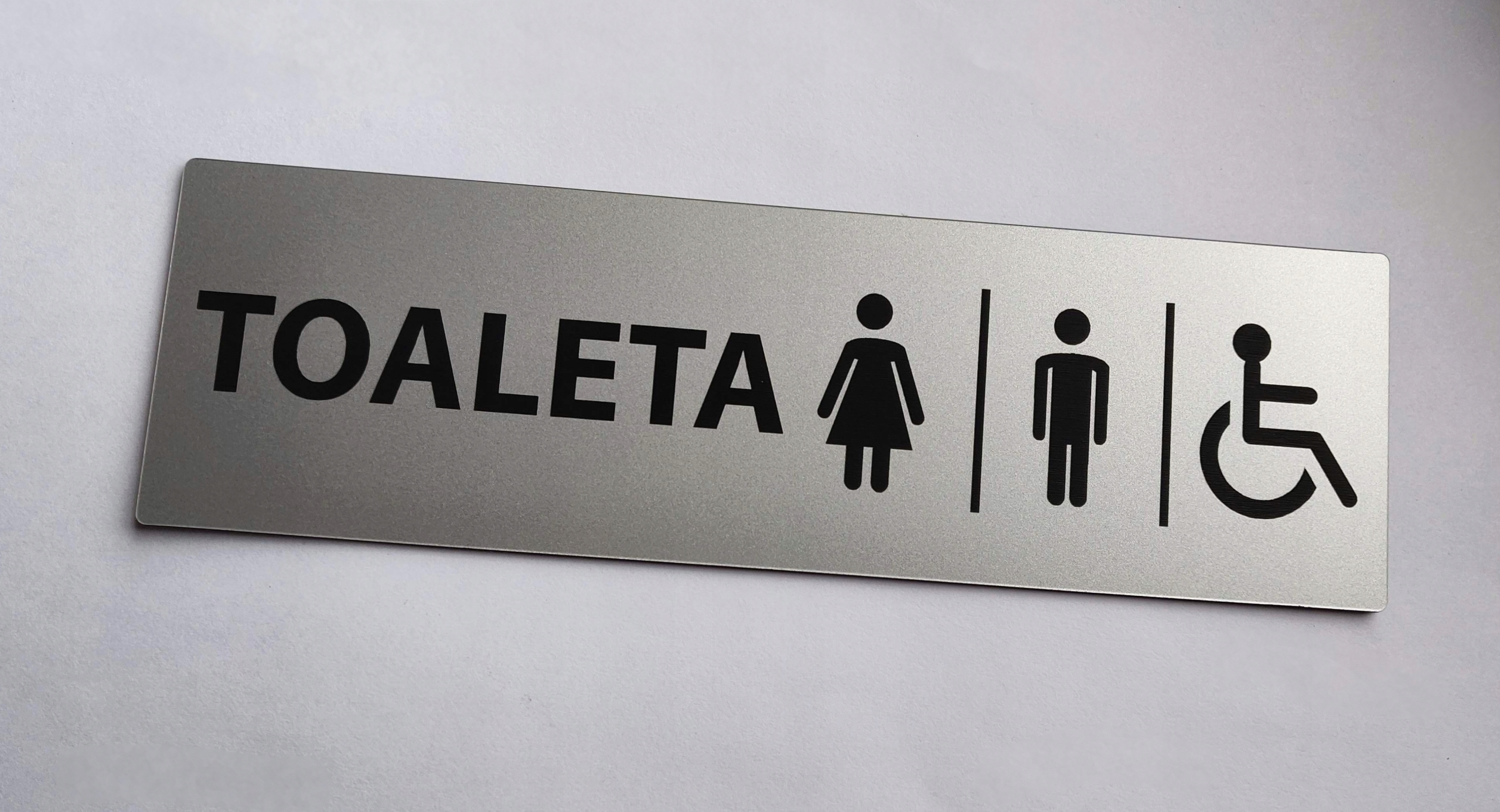 Tabliczki na drzwi TOALETA, MAGAZYN, BIURO, 10x6cm Rodzaj tablicy grawerowane naklejane