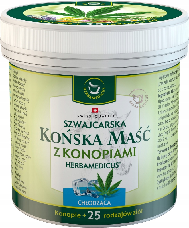 

Końska Maść Chłodząca z konopiami 250ml