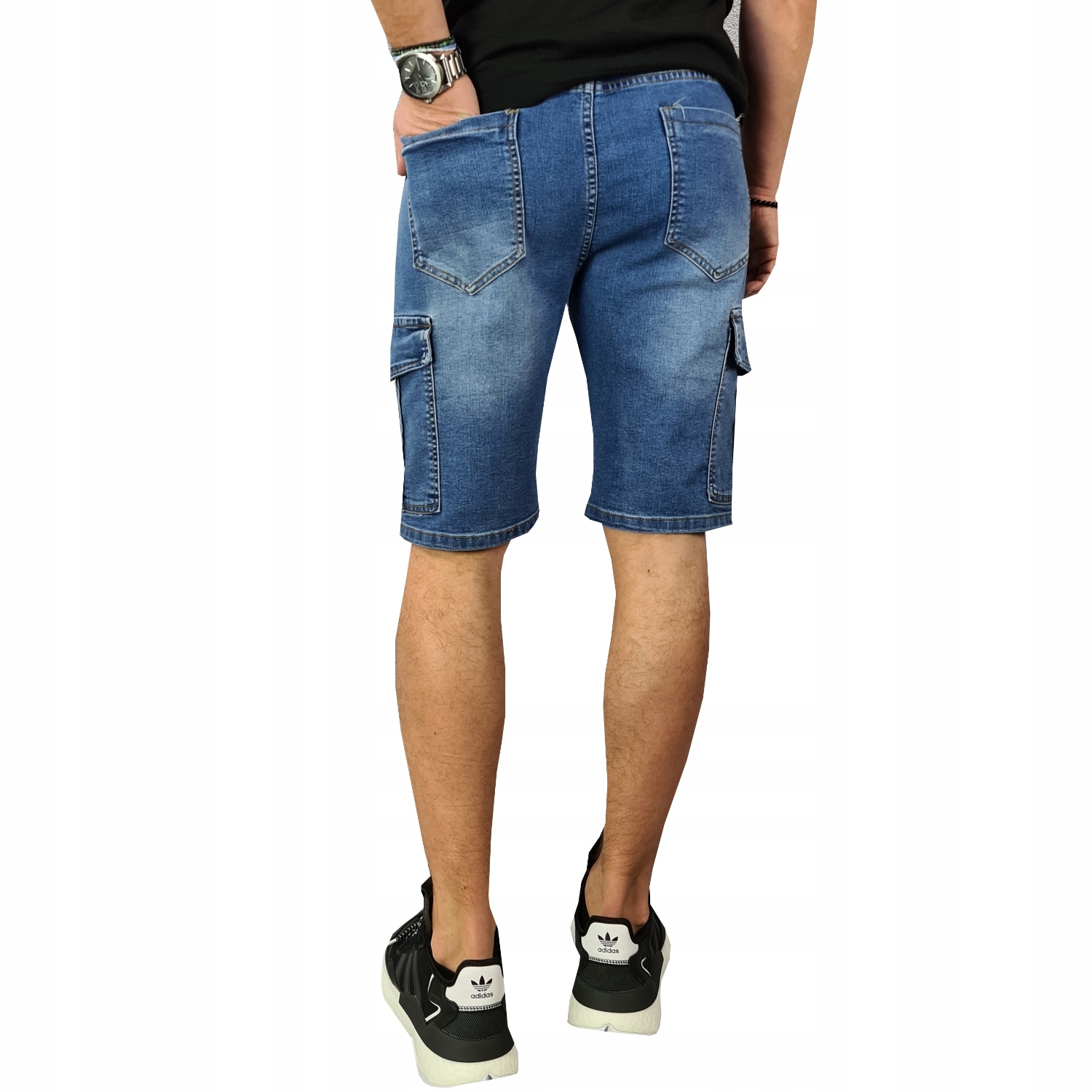 SPODENKI JEANS BOJÓWKI Kieszenie Gumka Mocne - M Rozmiar M