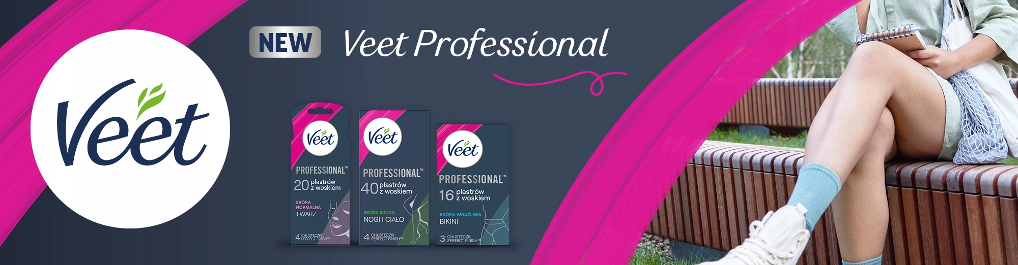 VEET PLASTRY Z WOSKIEM DEPILACJA twarzy Wąsika BRWI dokładna PRECYZYJNA spa Marka Veet