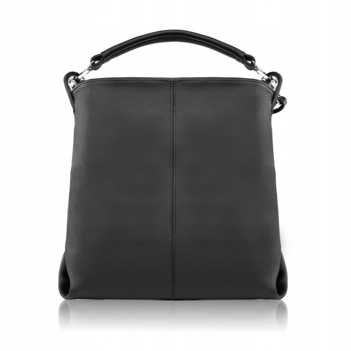 Dámská kožená kabelka přes rameno velká černá do práce na nákupy Abruzzo