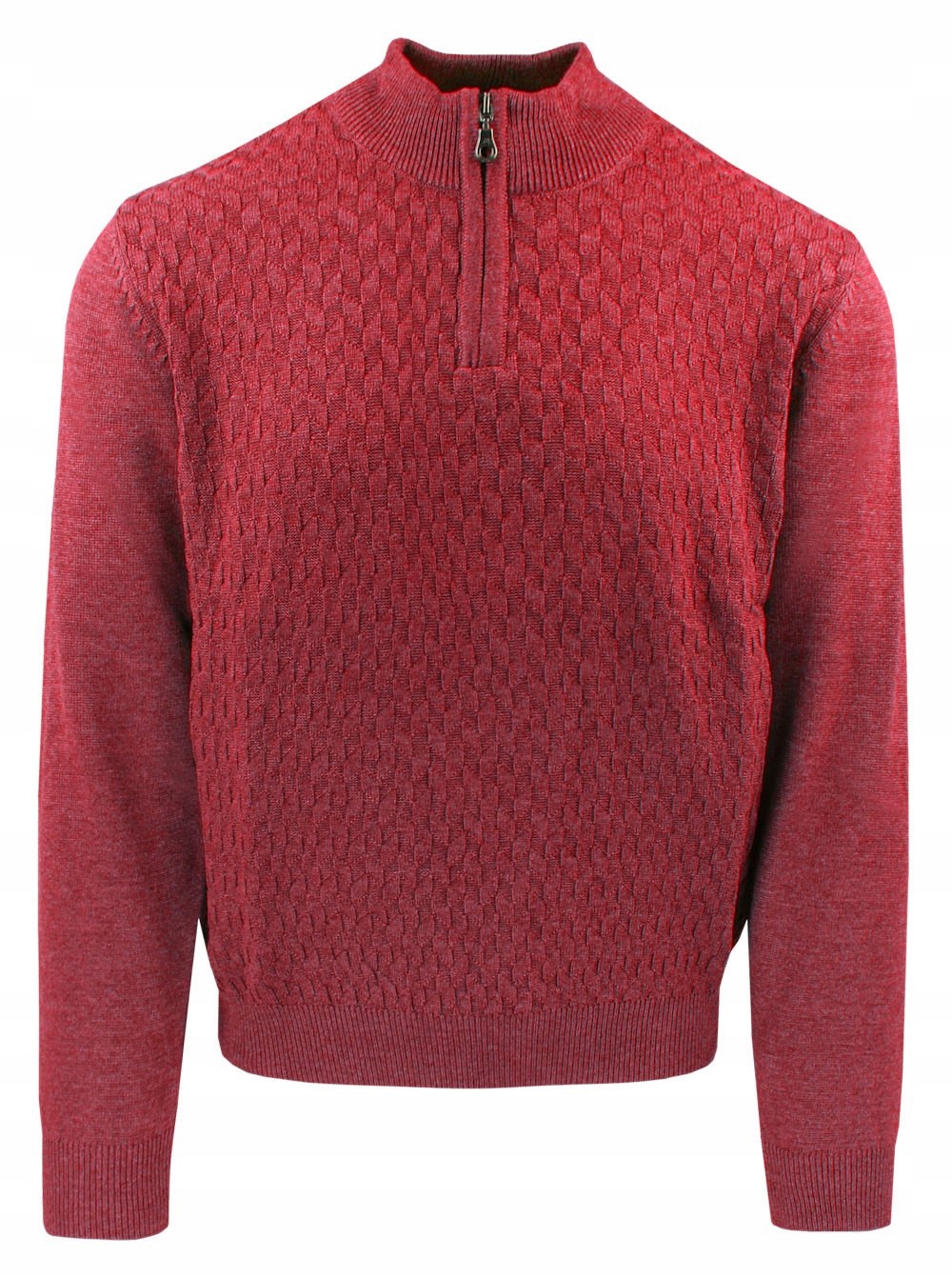 Svetr pro muže Lasota Červený, Krátký zip XL