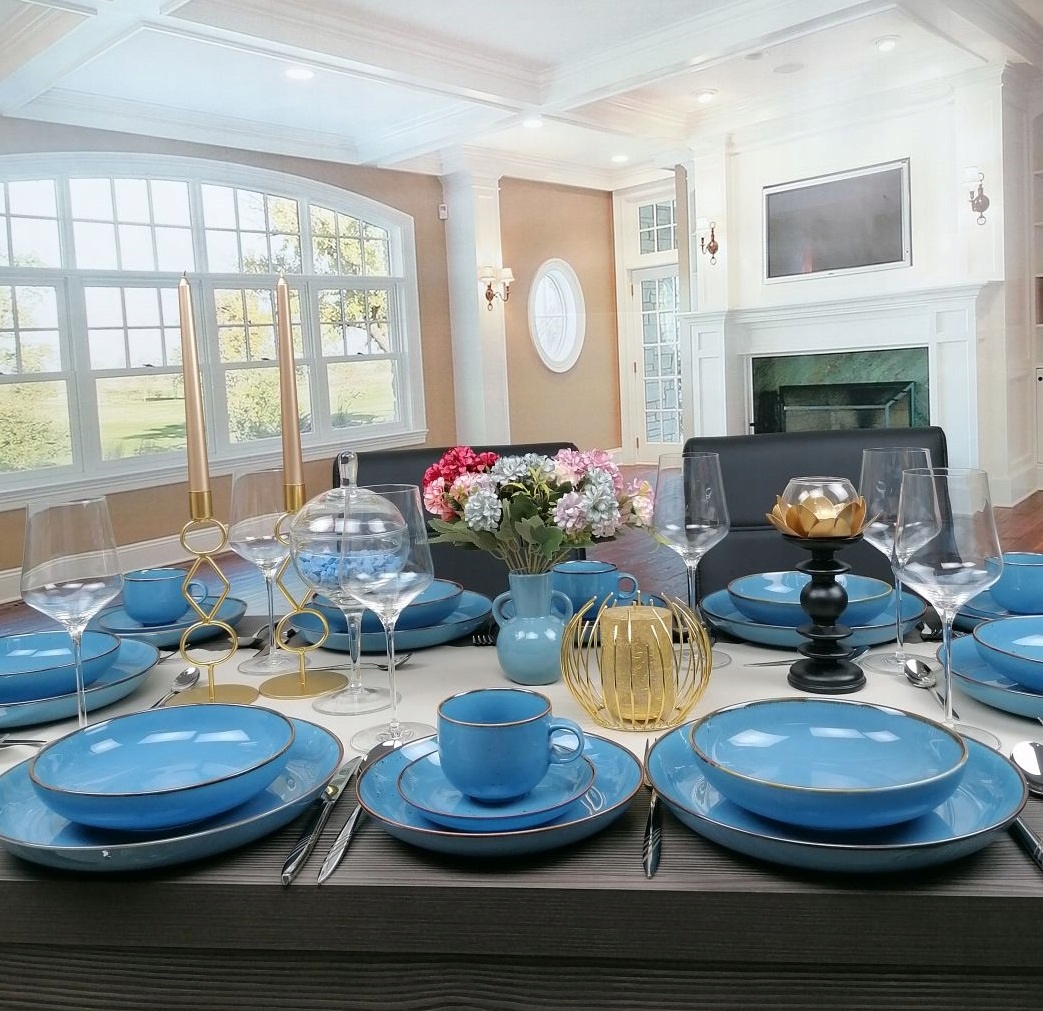 BOGUCICE RUSTIC BLUE SERWIS ZESTAW KAWOWY 36 EL Marka Bogucice