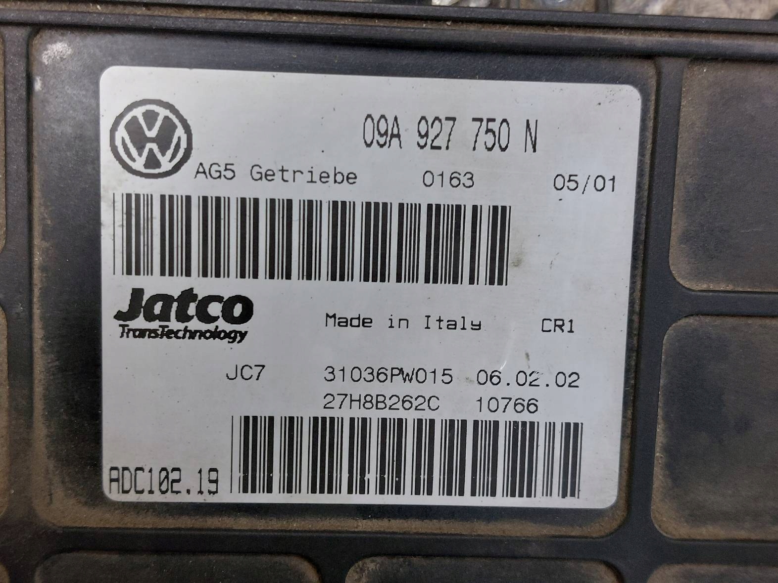 computer control unit gearboxes VOLKSWAGEN GOLF IV 09A927750N