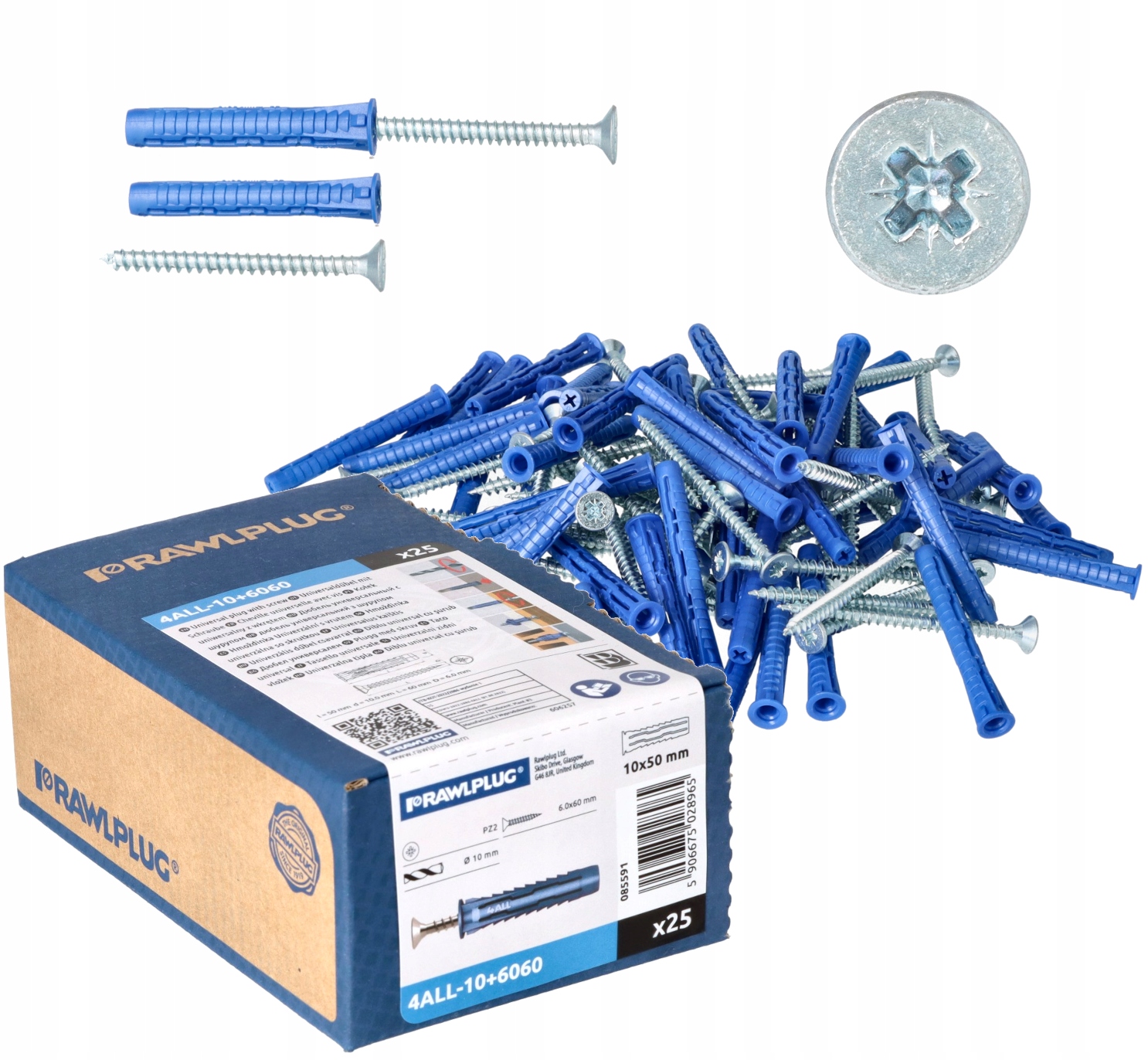 

Rawlplug Kołek 4ALL Fi 10x50mm Wkręt 6x60mm 25szt