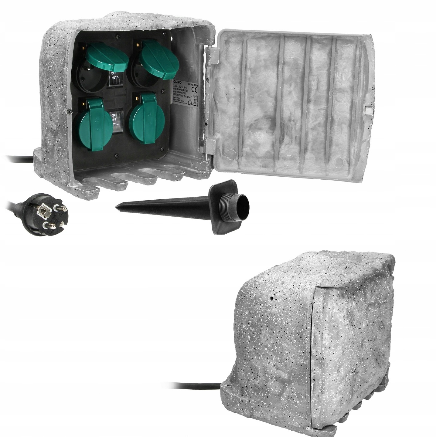 ORNO KAMIEŃ GNIAZDO OGRODOWE CZUJNIK ZMIERZCHU