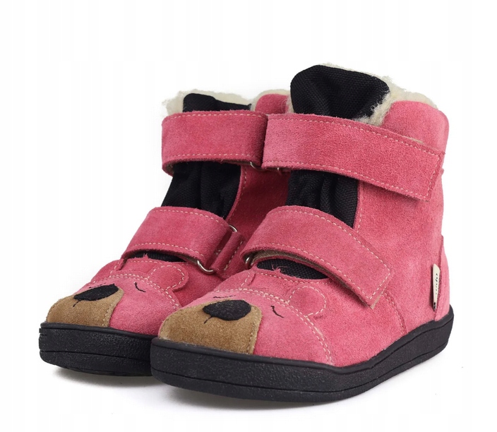 Mido 62-08 Hot Pink Trzewiki Zimowe Barefoot Śniegowce Membrana Wełna 24
