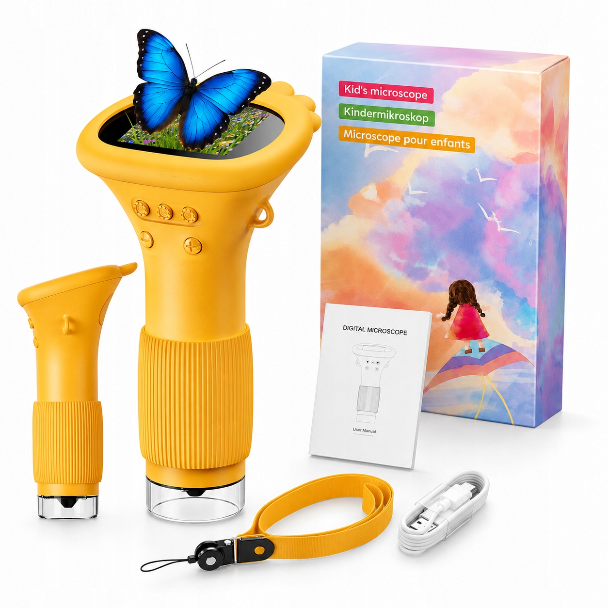 Przenośny Mikroskop Nowoczesny Cyfrowy Edukacyjny 14.4cm Dla Dzieci