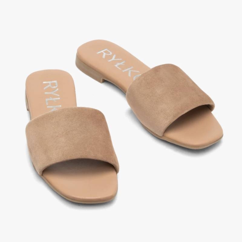 Ryłko 0AGH2 V 4RG béžové nazouváky vel. 40 plochá velurová kůže Kochland