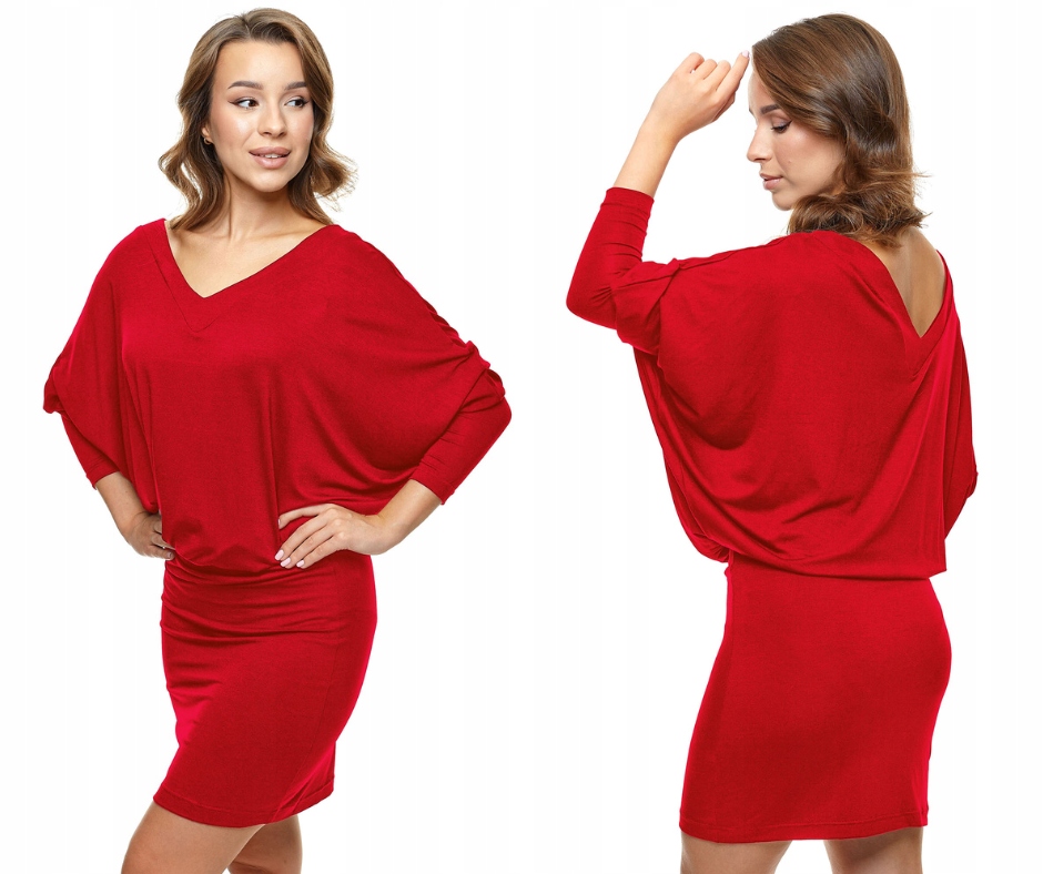 Sukienka nietoperz dzianinowa oversize, 2XL/3XL