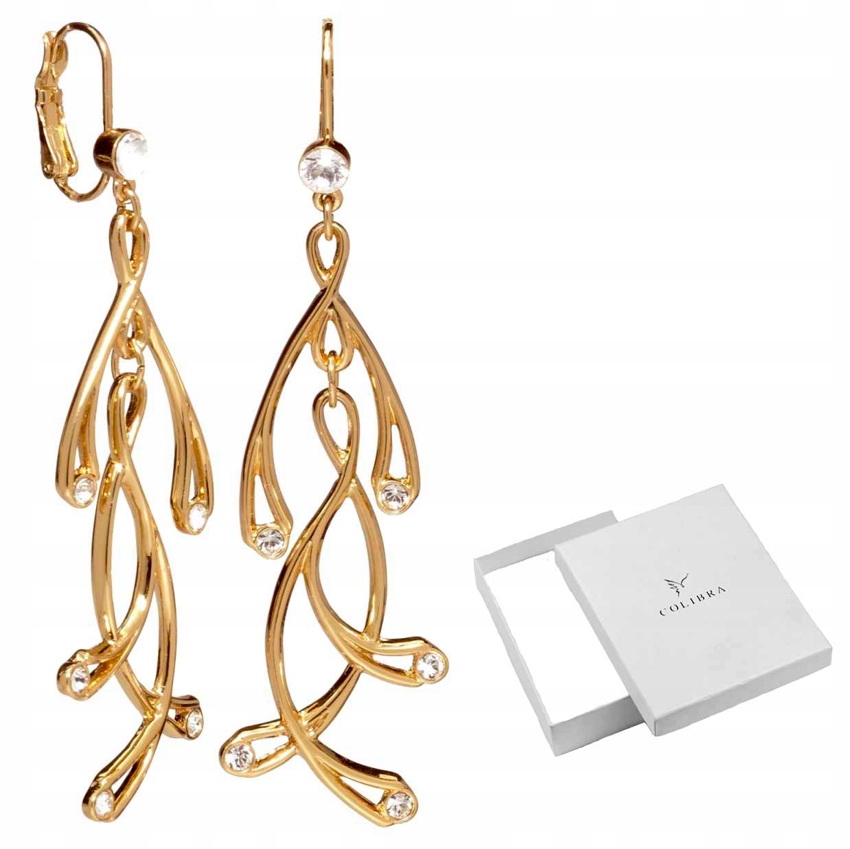 

Nowoczesne długie kolczyki kryształy Swarovskiego