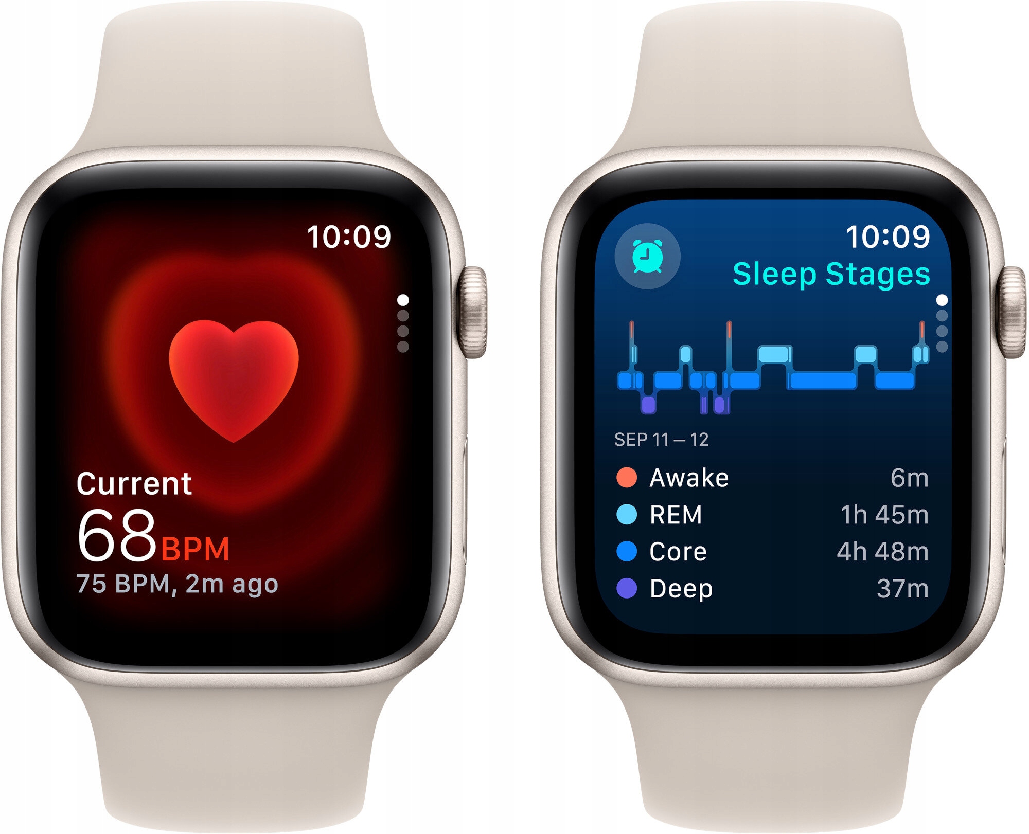 Smartwatch APPLE Watch SE 2gen GPS 44mm Beżowy Komunikacja Bluetooth