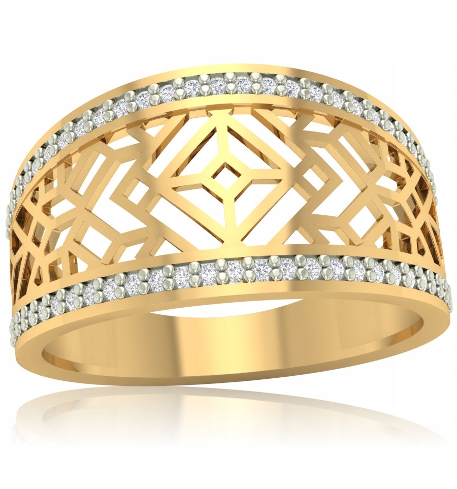 Zlatý Široký Prstýnek Zlato 585 Ažur