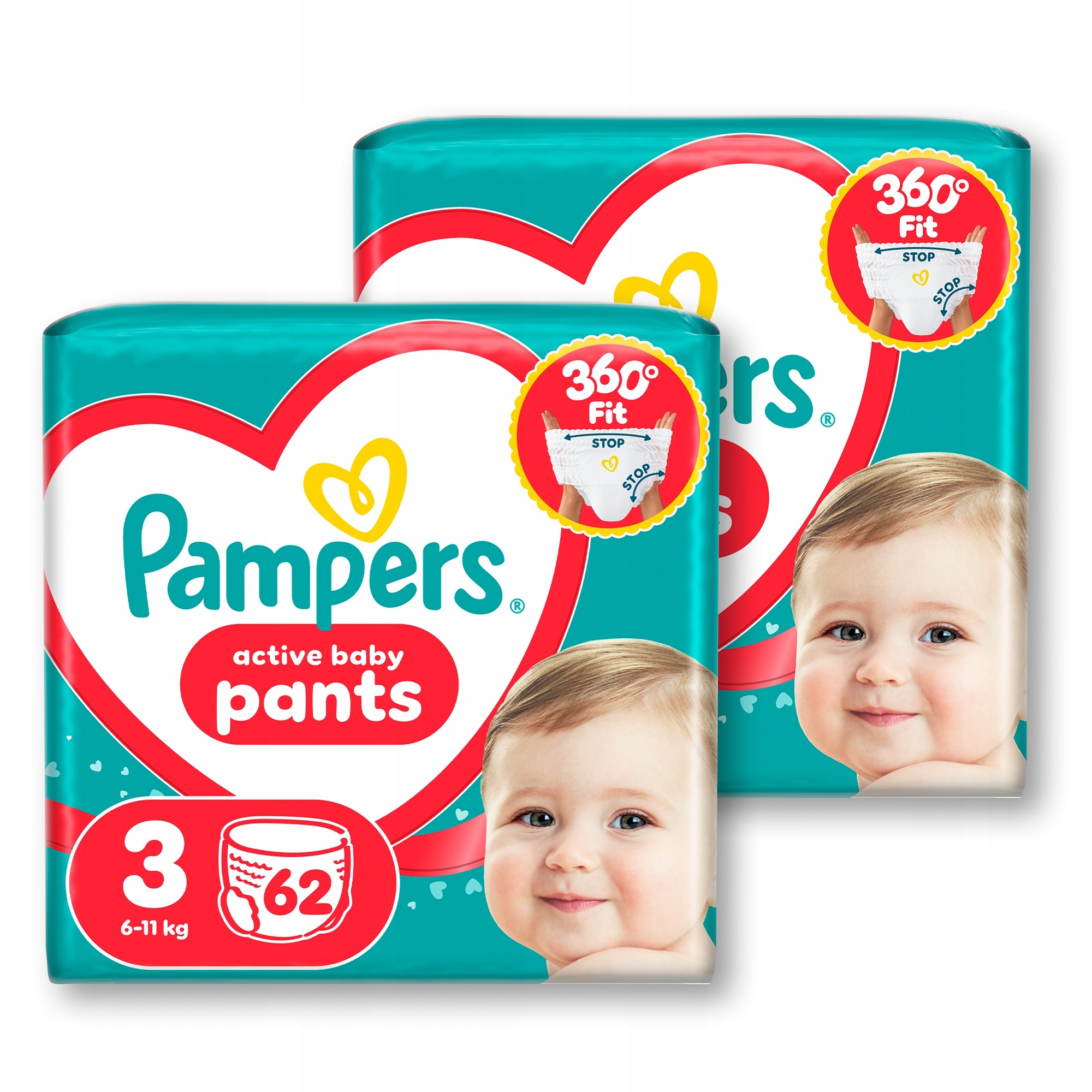 Pieluchomajtki Pampers Pants Rozmiar 3 2x62 szt.