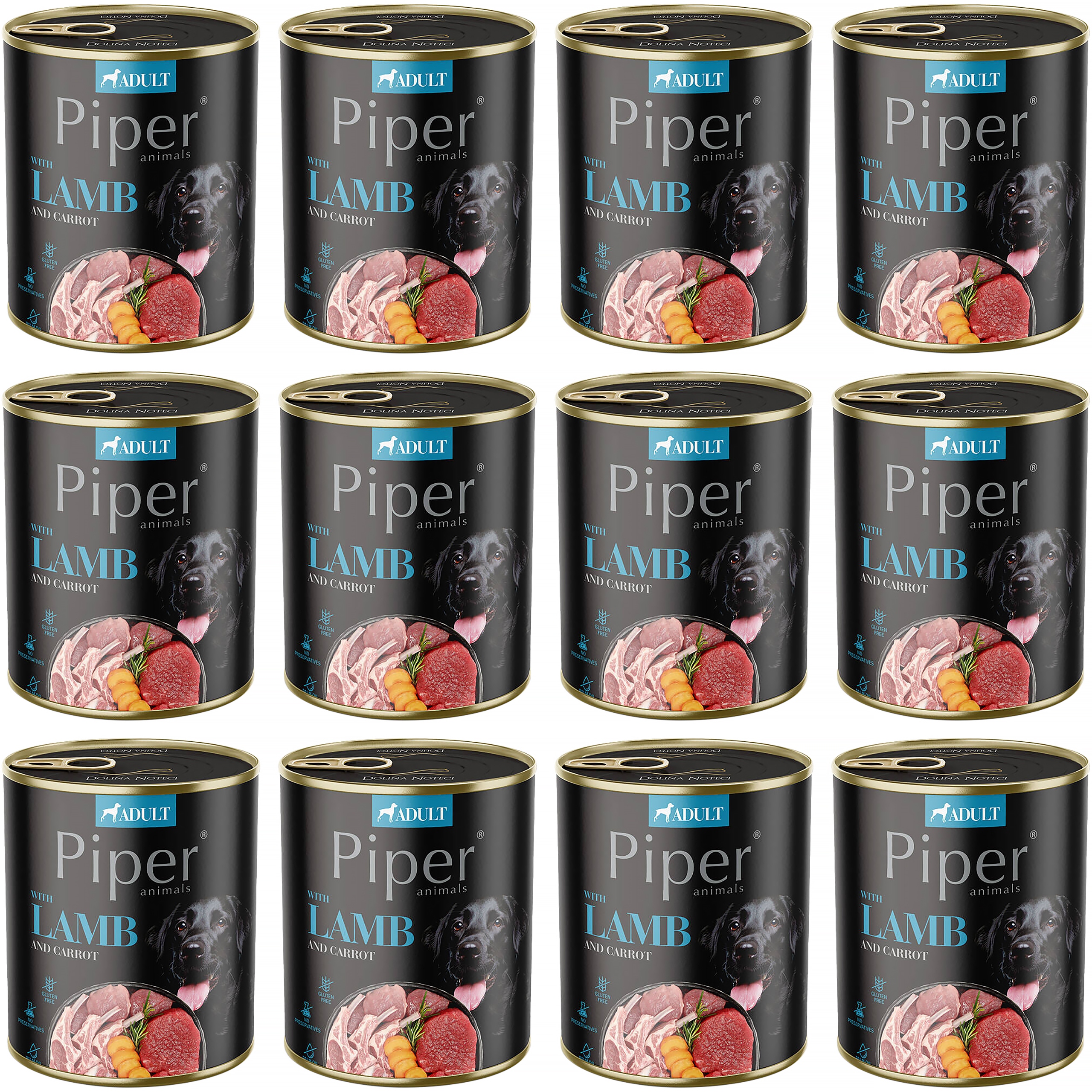 Levně Dolina Noteci Piper s jehněčím masem a mrkví pro psa konzerva 12 x 800 g