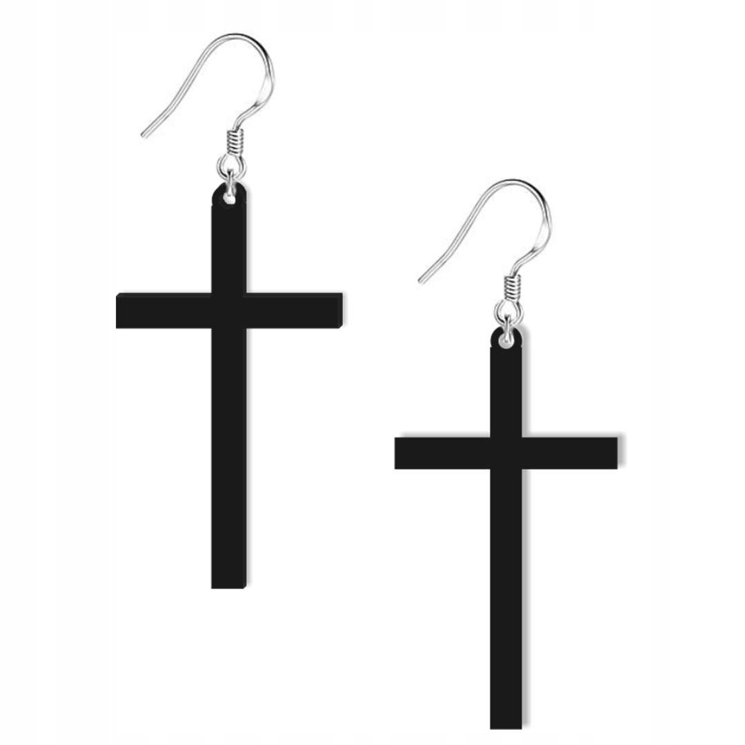 

kolczyki Krzyże czarne Akryl krucifiks Halloween