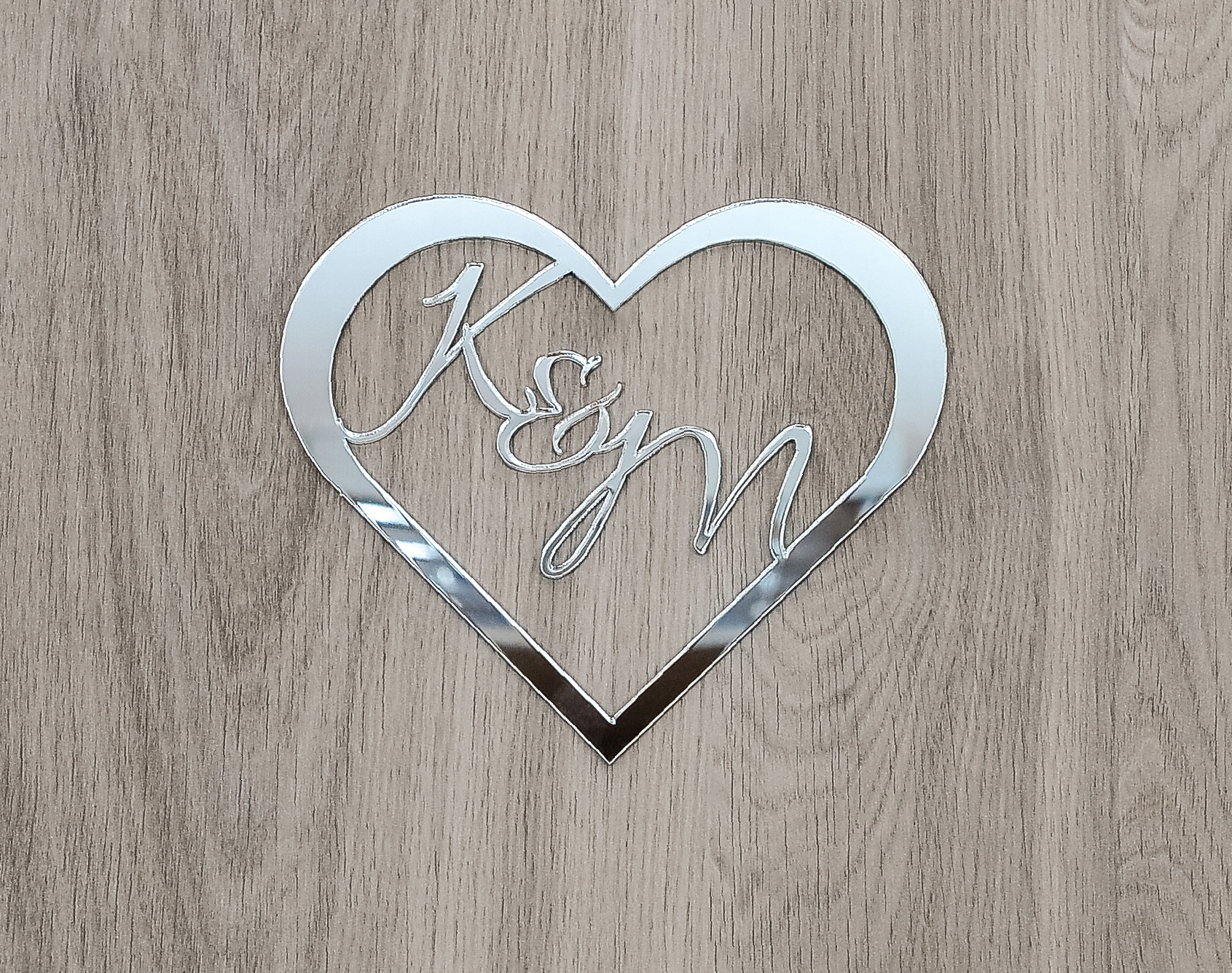 Koło obręcz srebrna 1-szt napis Inicjały 40cm IAS3 Marka Dekor Laser