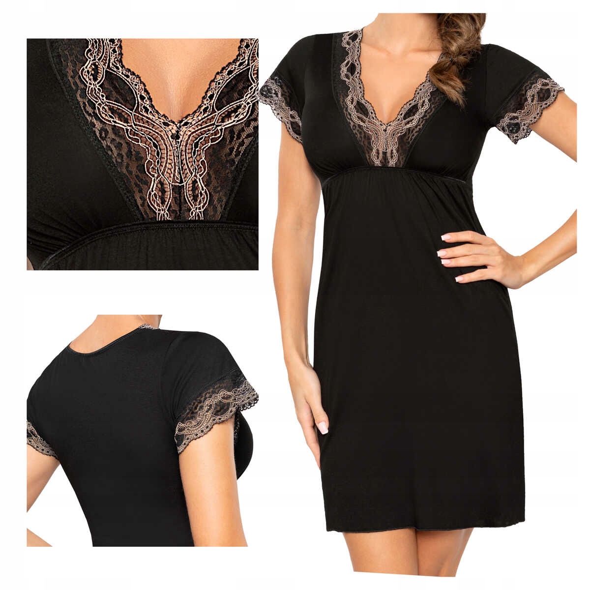 Donna Košile noční Hana černá L