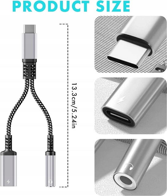 Adapter USB-C do jack 3,5mm +USB-C Marka Inna