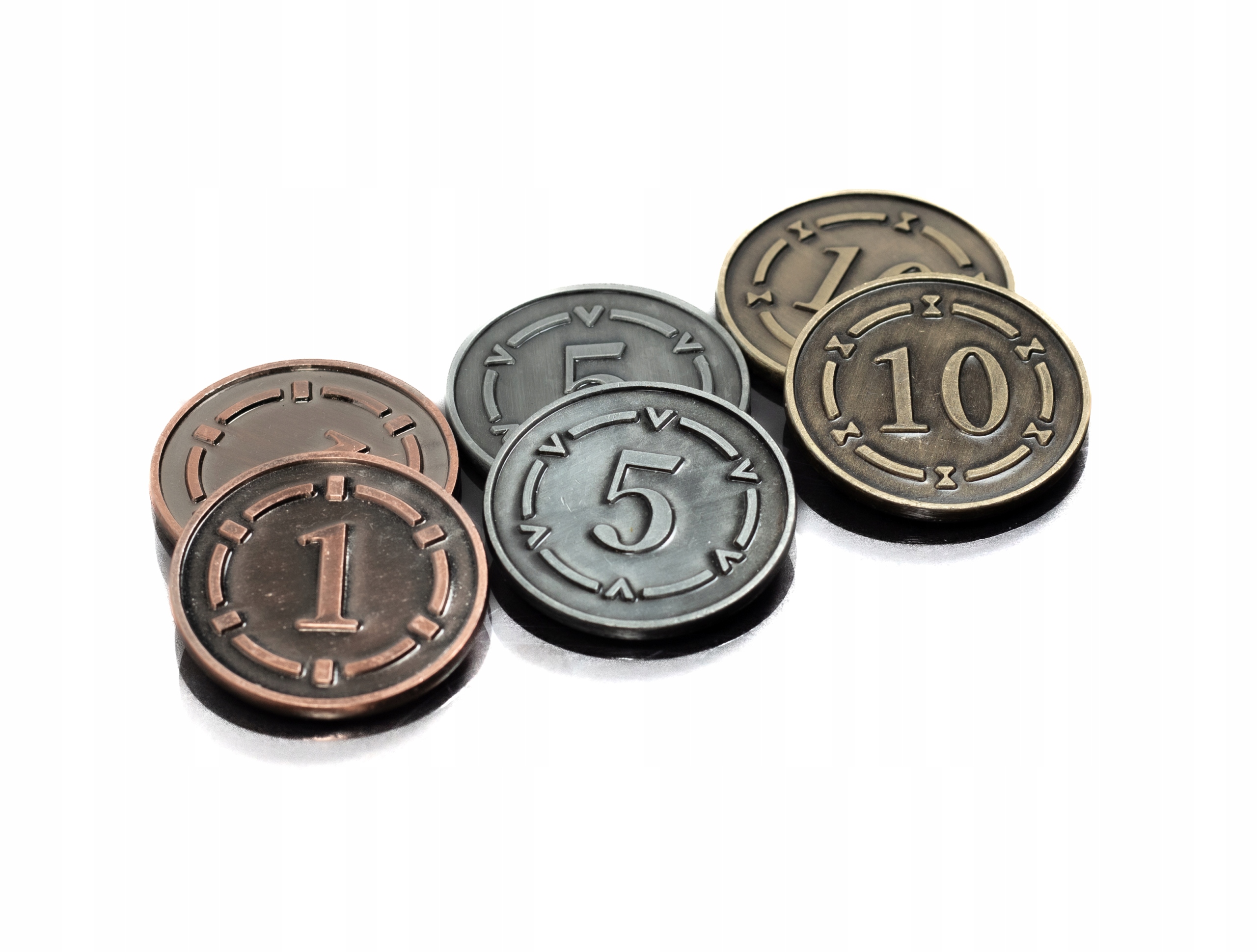 ZESTAW 12 UNIWERSALNYCH METALOWYCH MONET LARP RPG Producent RGFK