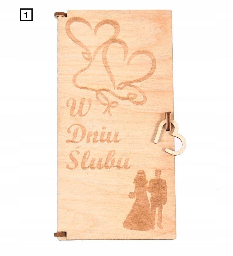 

Pudełko Drewniane Na Gotówkę Prezent Ślub Wesele