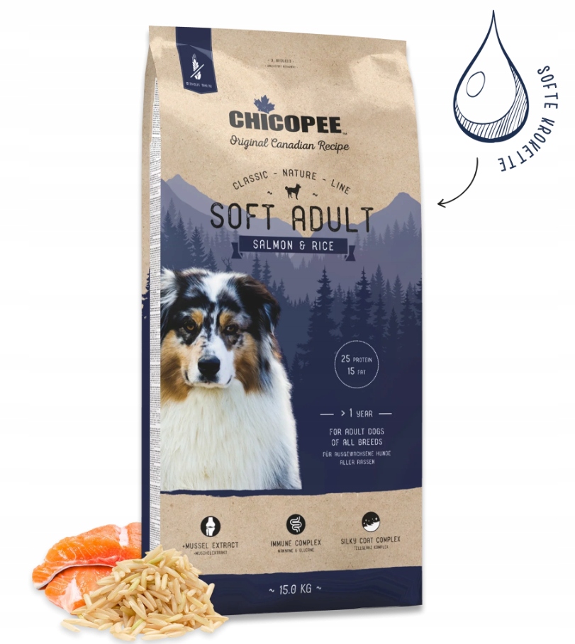Levně Chicopee Cnl Soft Adult losos a rýže 15 kg