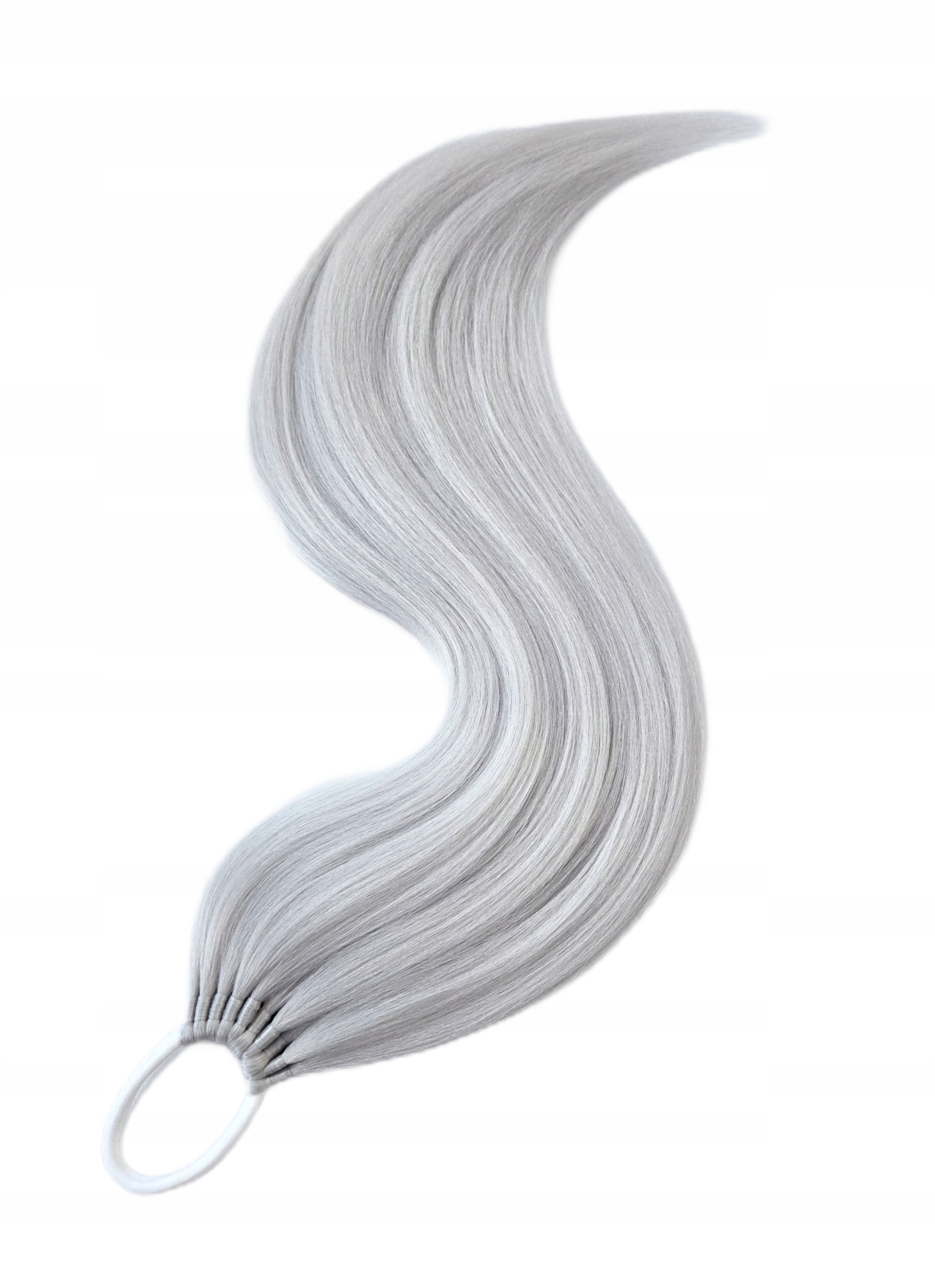 Připínací poník na gumičce, Příčesek, platinová blond, Platinová Královna, 70 cm